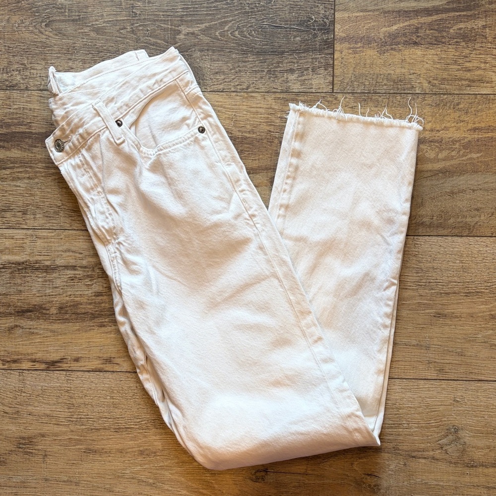 Agolde Criss Cross White Jeans 26 NWOT